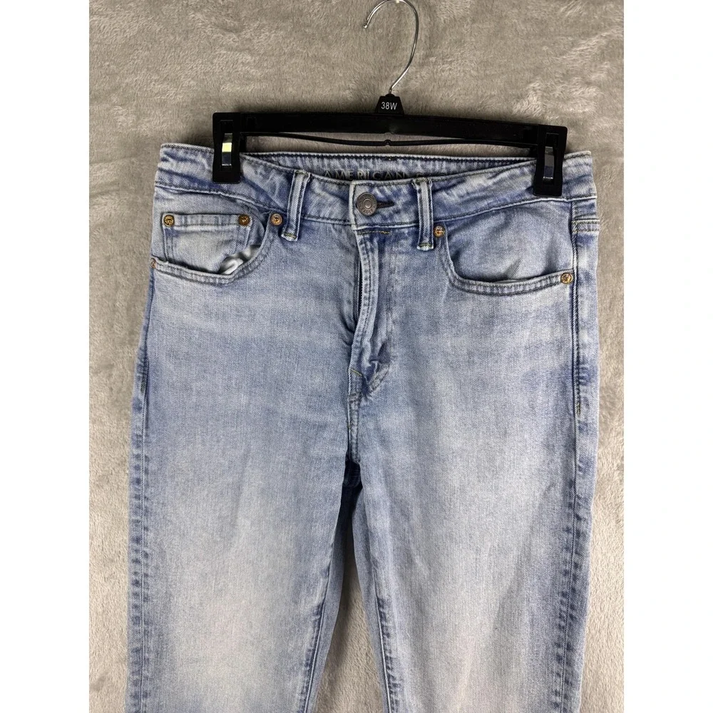 American Eagle Outfitters Jeans Mens 28x30 Light Wash Athletic Straight Easyflex - Picture 2 of 11